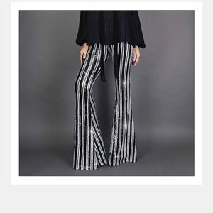 Girl on a vine Striped Stretchy Flares